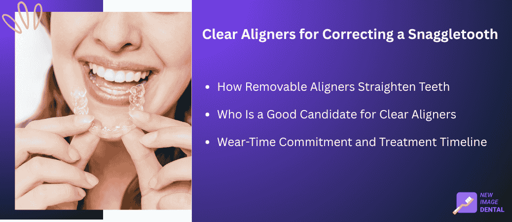 Clear Aligners for Moving a Snaggletooth